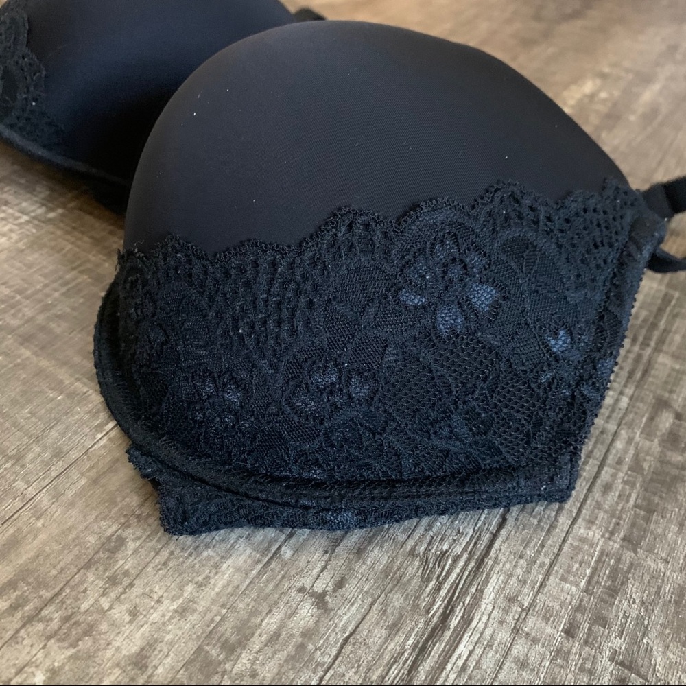 Torrid Black Lace Plunge Push-Up bra